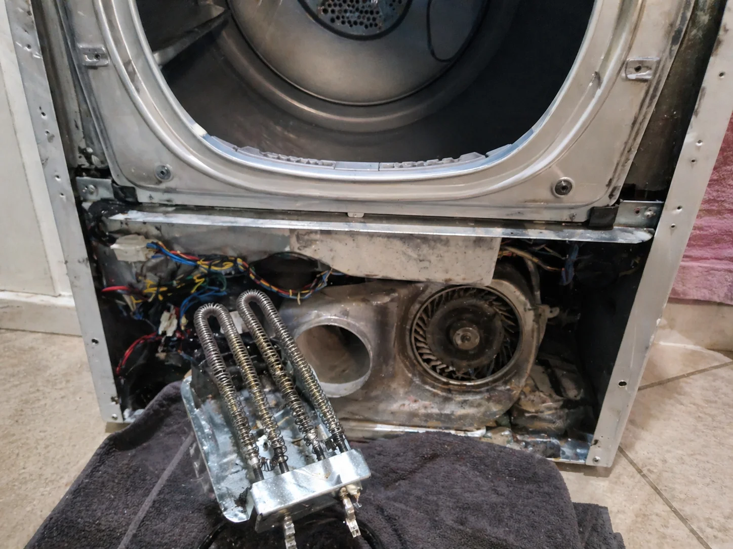 Samsung dryer not heating repair with removed heating element