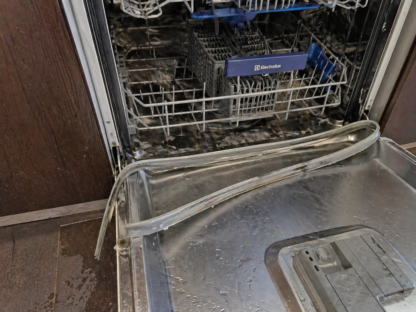 Electrolux dishwasher leaking due to worn door seal replacement